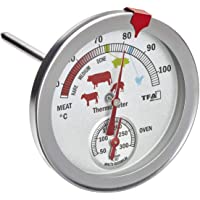 TFA Dostmann 14.1027 Termómetro analógico de horno de acero inoxidable resistente al calor con diferentes niveles de…